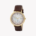 Pierre Cardin Men's Brown Leather Watch, Beige Dial | Cbn.3022