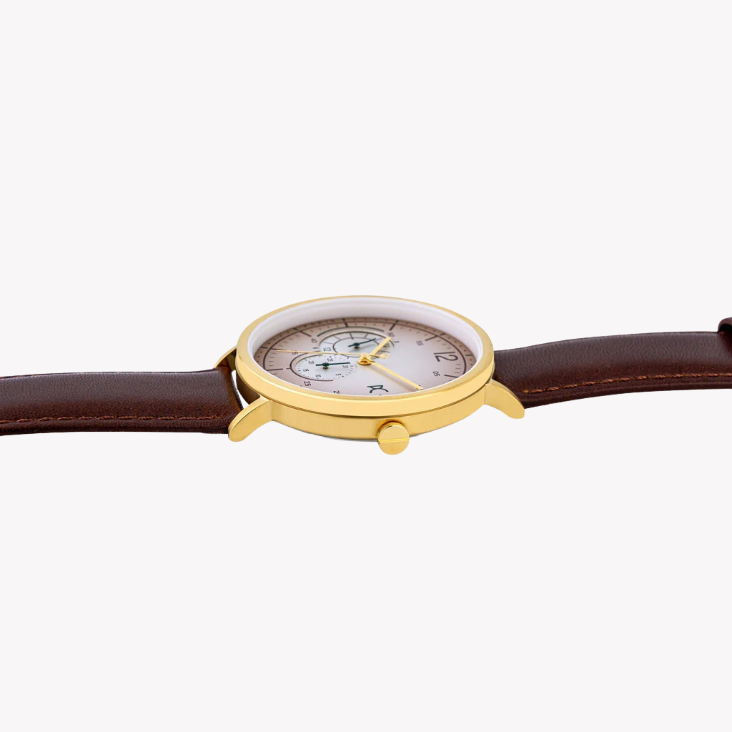 Pierre Cardin Men's Brown Leather Watch, Beige Dial | Cbn.3022