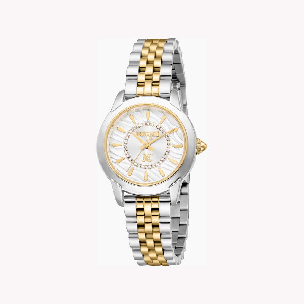 Just Cavalli Women's Two Tone Watch, Silver Dial | Jc1l333m0055