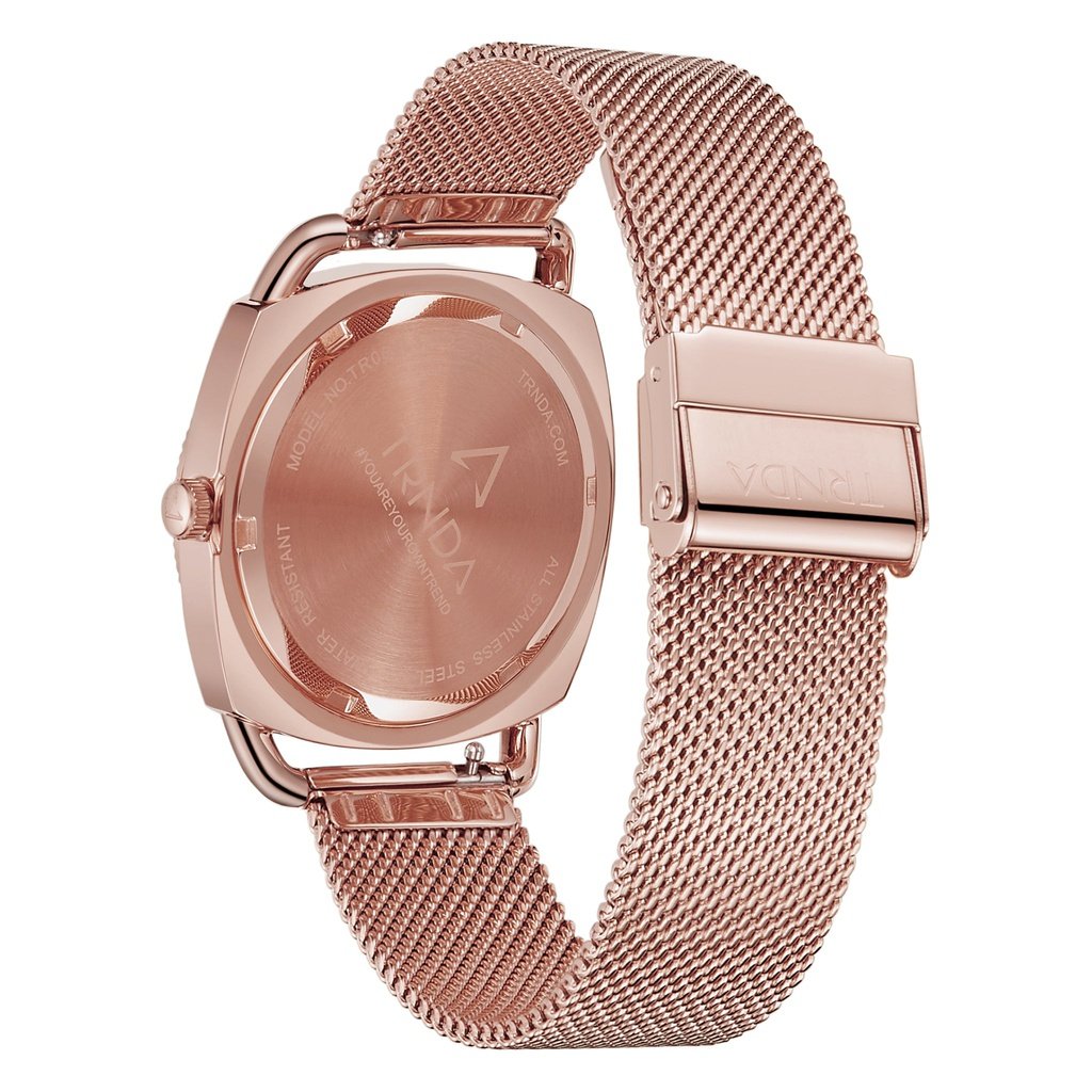 Trnda Women's Rose Gold Stainless Steel Watch, Mesh Band | Trnda-12345