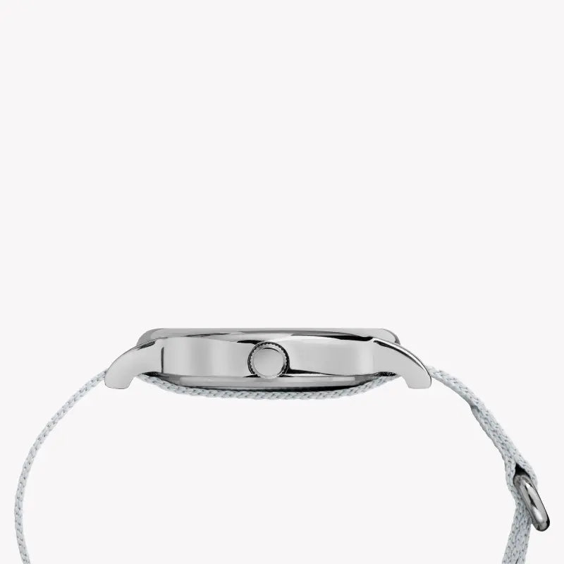 Timex Women's Silver Fabric Watch, White Dial | Tw2r92500
