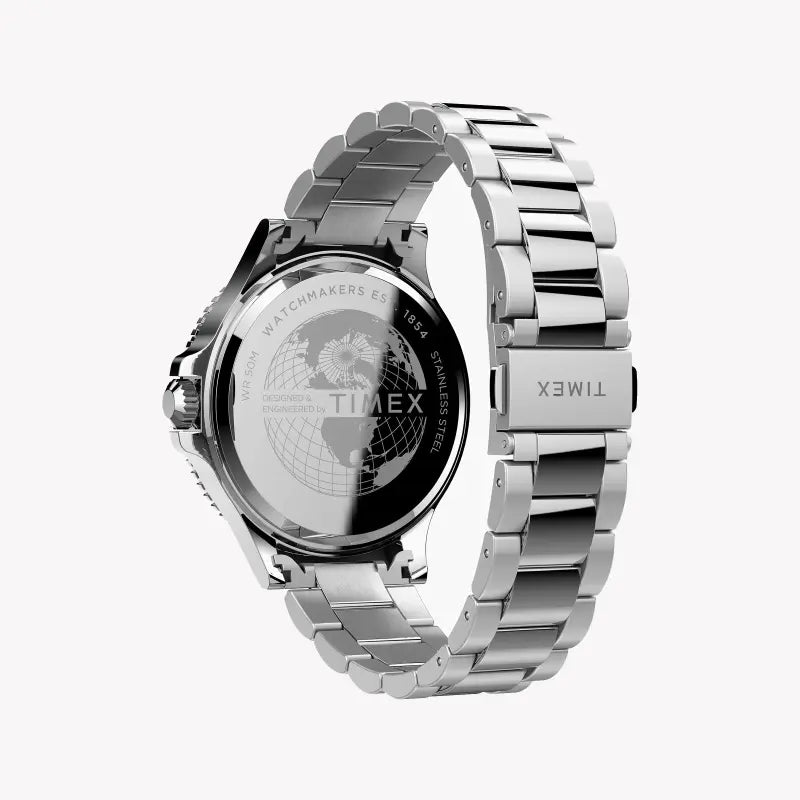 Timex Men's Silver Stainless Steel, Blue Dial | Tw2u13200